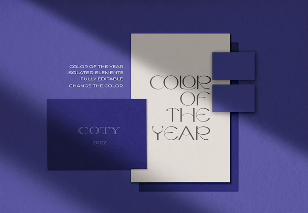 Free PSD | Set of business stationery in the color of the year 2022