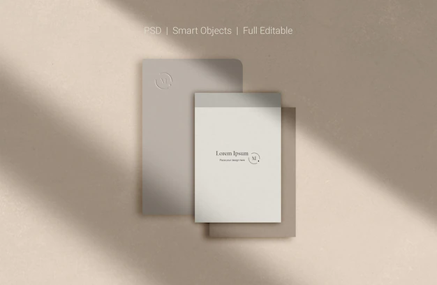 Free PSD | Set of corporate stationery branding mockup top view