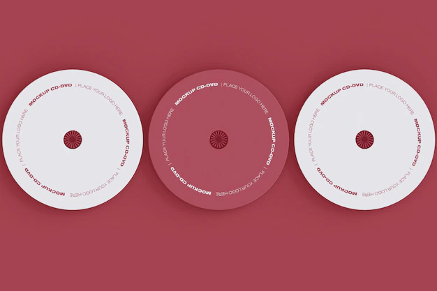 Free PSD | Set of three cd discs mockup