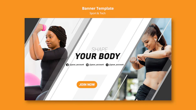 Free PSD | Shape your body banner template