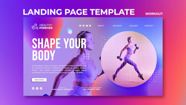 Free PSD | Shape your body landing page template