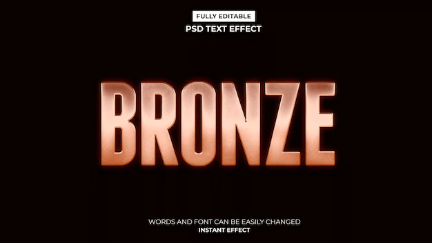Free PSD | Shining bronze text effect