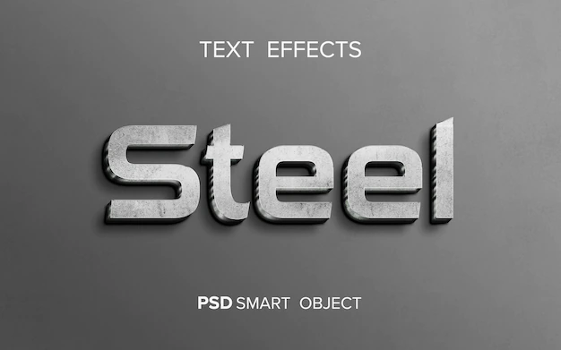 Free PSD | Shiny metal text effect