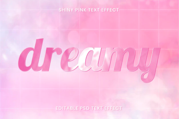 Free PSD | Shiny pink text effect psd editable template