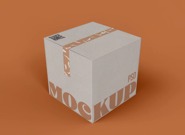 Free PSD | Shipping box mockup