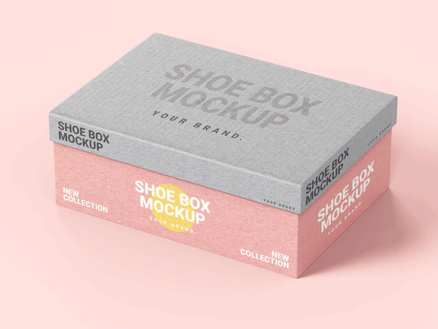 Free PSD | Shoe box mockup template