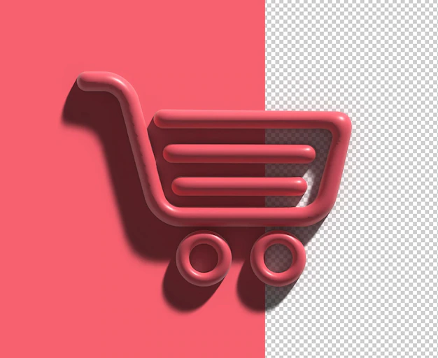 Free PSD | Shopping cart 3d render transparent psd file.