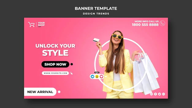 Free PSD | Shopping woman template banner