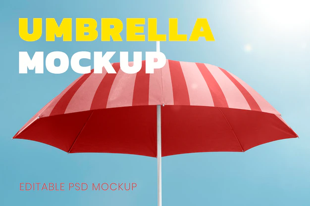 Free PSD | Side view of asian woman with umbrella