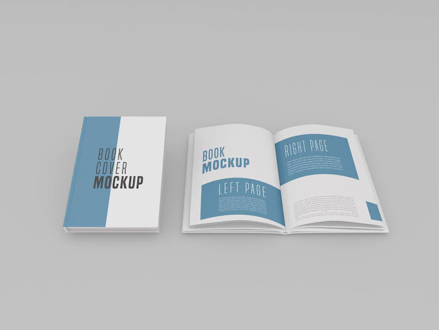Free PSD | Single hard cover with open book  mockup