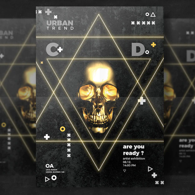 Free PSD | Skull flyer template