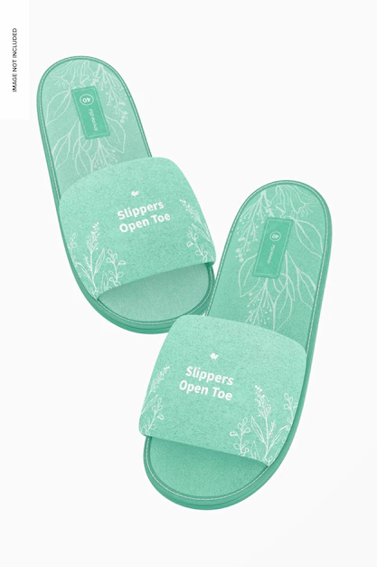 Free PSD | Slippers open toe mockup, floating