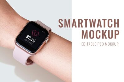 Free PSD | Smartwatch screen mockup psd digital device on a wrist