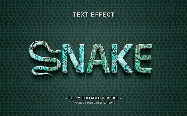 Free PSD | Snake text effect