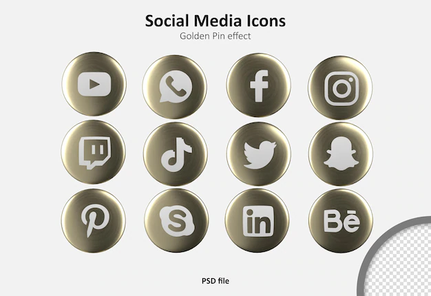 Free PSD | Social media 3d icons pack