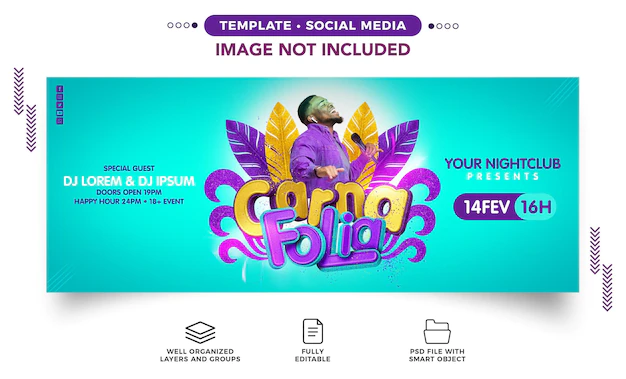 Free PSD | Social media banner carna folia for carnival events