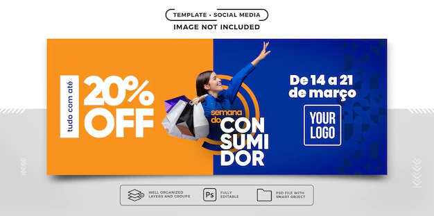 Free PSD | Social media banner consumer week with 20 off