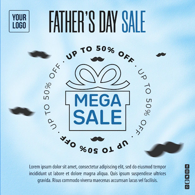 Free PSD | Social media feed father's day sale