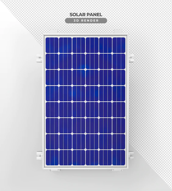 Free PSD | Solar power plates on aluminum base 3d realistic render