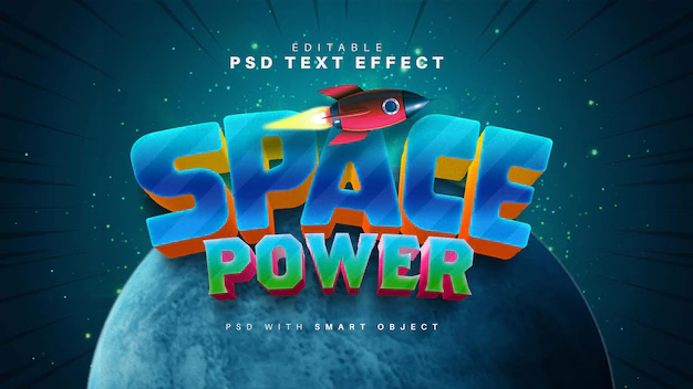 Free PSD | Space text effect