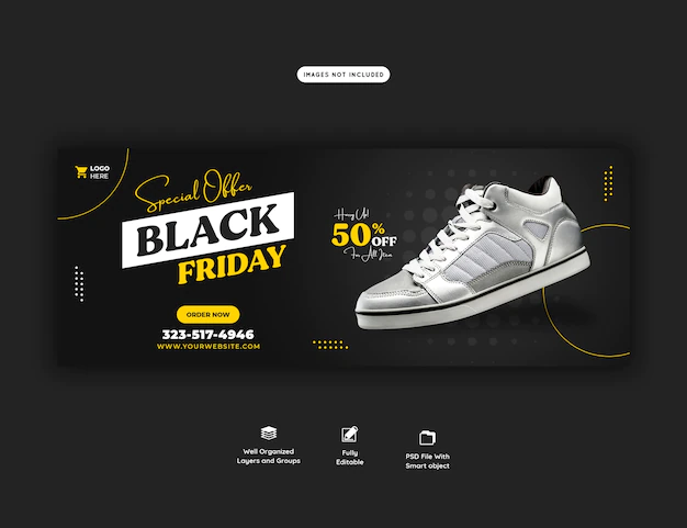 Free PSD | Special offer black friday facebook cover banner template