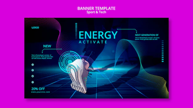 Free PSD | Sport and tech banner template