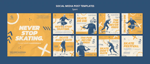 Free PSD | Sport instagram post template design