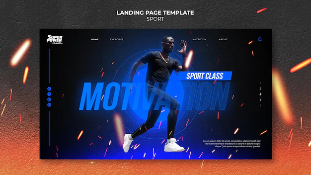 Free PSD | Sport motivation landing page template