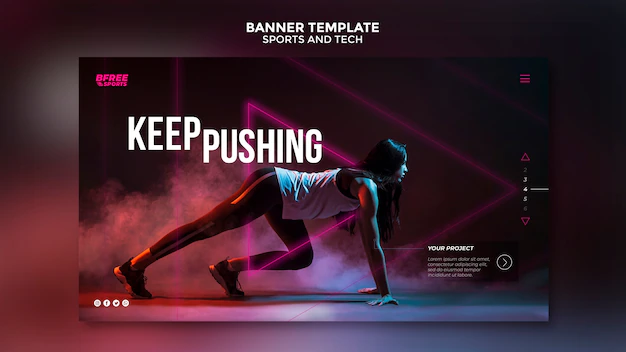 Free PSD | Sports and tech banner template