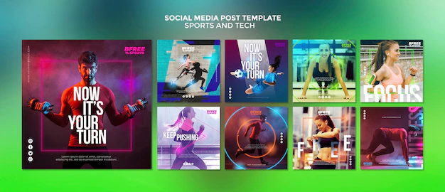 Free PSD | Sports and tech social media post