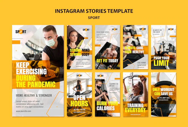 Free PSD | Sports social media stories