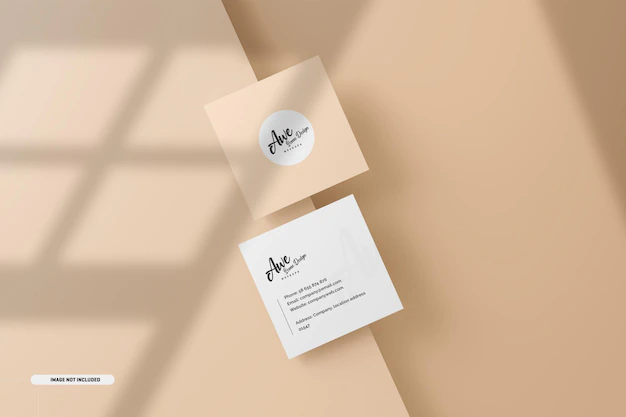 Free PSD | Square business card mockup