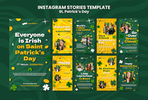 Free PSD | St. patrick's day celebration instagram stories template