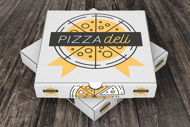 Free PSD | Stacked pizza box mockup