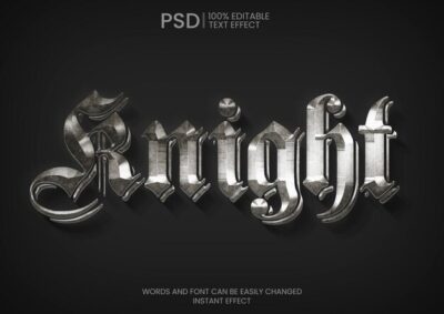 Free PSD | Steel gothic text effect