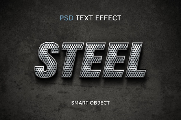 Free PSD | Steel text style effect