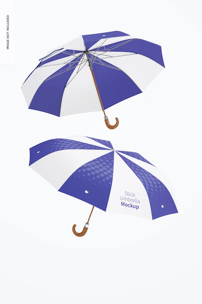 Free PSD | Stick umbrellas mockup, floating