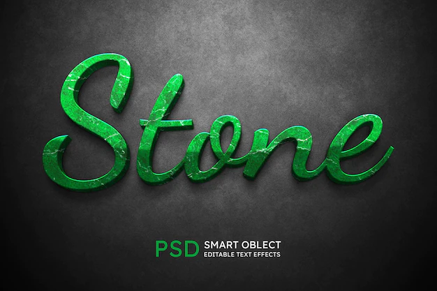 Free PSD | Stone text style effect