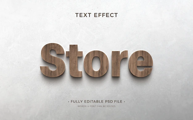 Free PSD | Store text effect design
