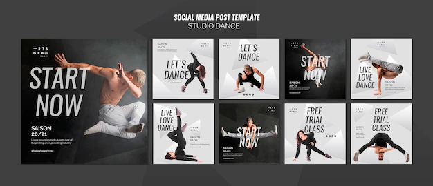 Free PSD | Studio dance social media post template