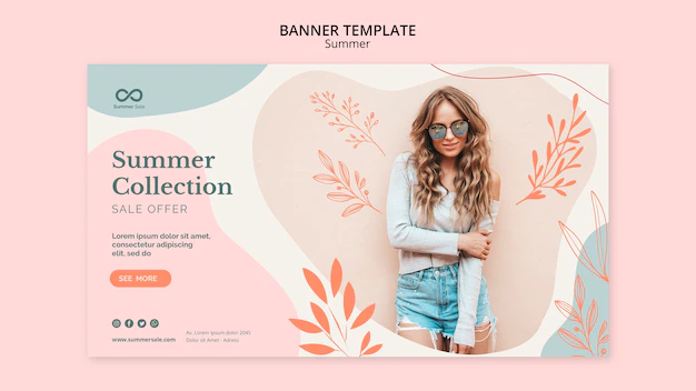 Free PSD | Summer collection sale banner template