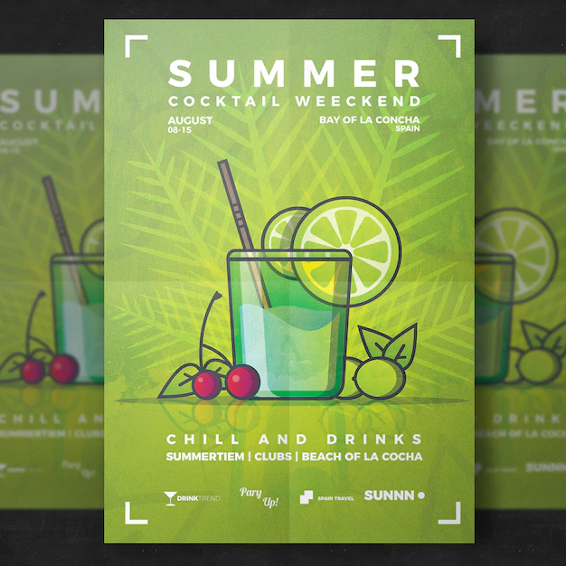 Free PSD | Summer drink flyer template