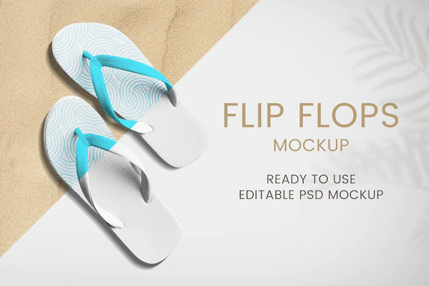 Free PSD | Summer flip-flop shoes mockup psd women’s apparel