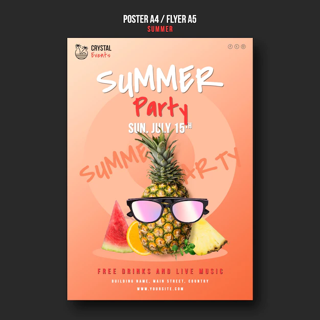 Free PSD | Summer poster or flyer template