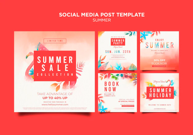 Free PSD | Summer sale social media post template