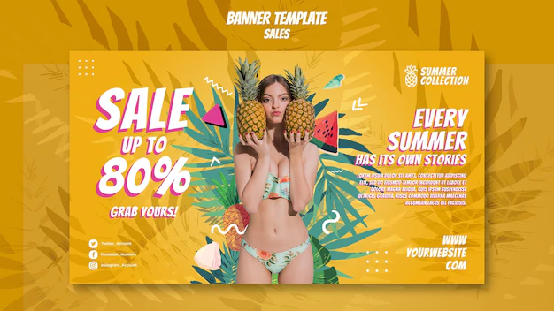 Free PSD | Summer sales banner template