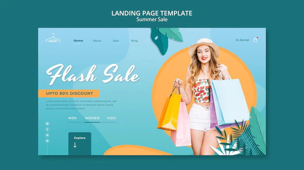 Free PSD | Summer sales landing page template