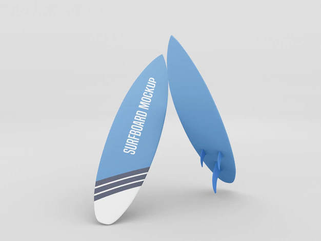 Free PSD | Surfboard  mockup set on white background
