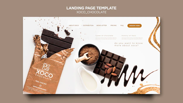 Free PSD | Sweet chocolate landing page template