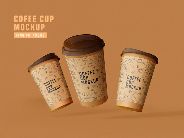 Free PSD | Take away paper coffee cup mockup psd